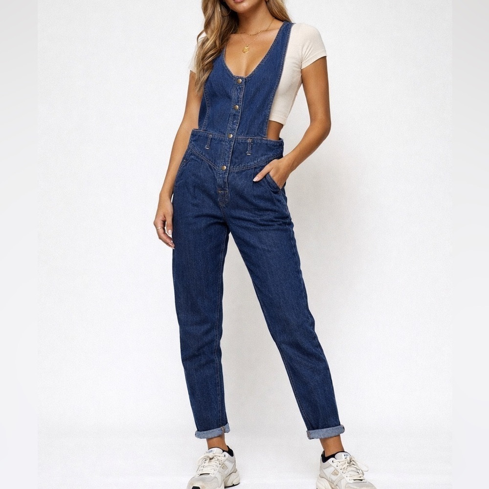80s Ideas Vintage Denim Overalls | Boho Snap Front | USA Made